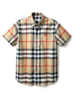 BNWT Burberry Beige Check Cotton Button Front Shirt Shirt 12Y
